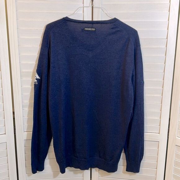 Mizuno Pro Collection Wool Sweater  Size XL Lightweight Navy ** - Picture 3 of 13